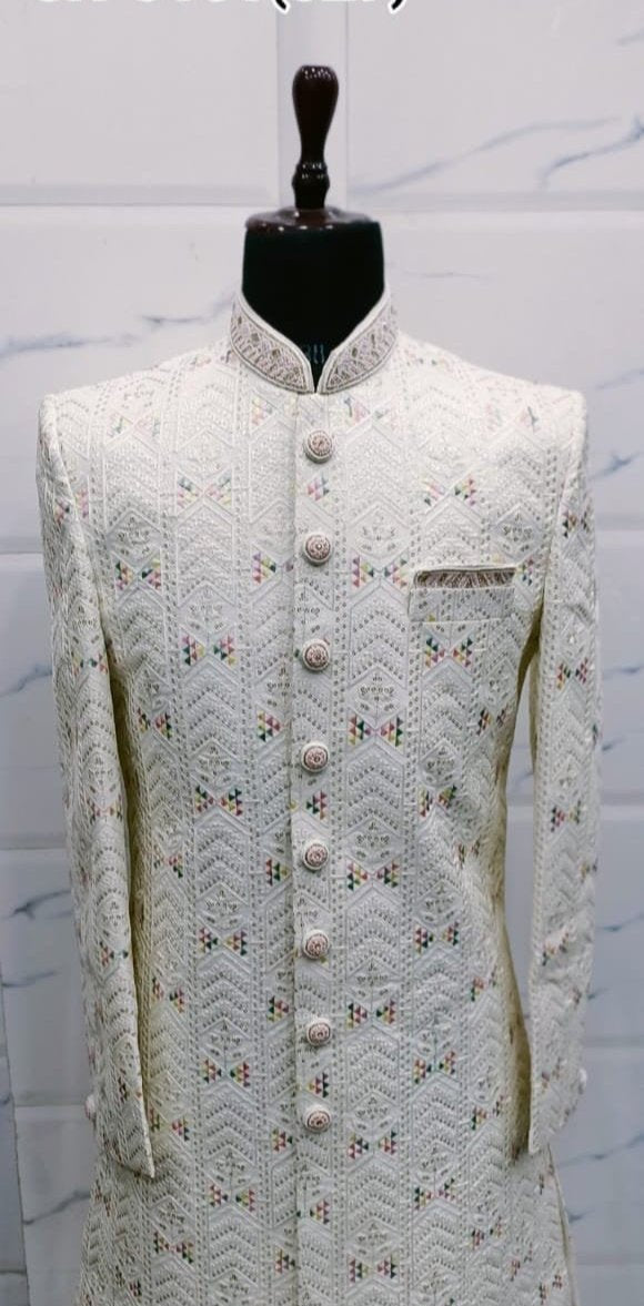 Premium Embroidery Men's Sherwani for Wedding